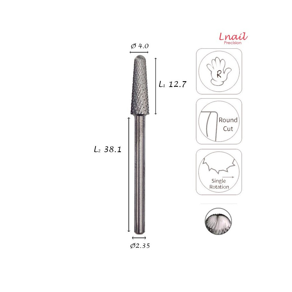 Lnail Premium Carbide Bit Set 01 with 6 bits for manicure, pedicure and professional salon applications