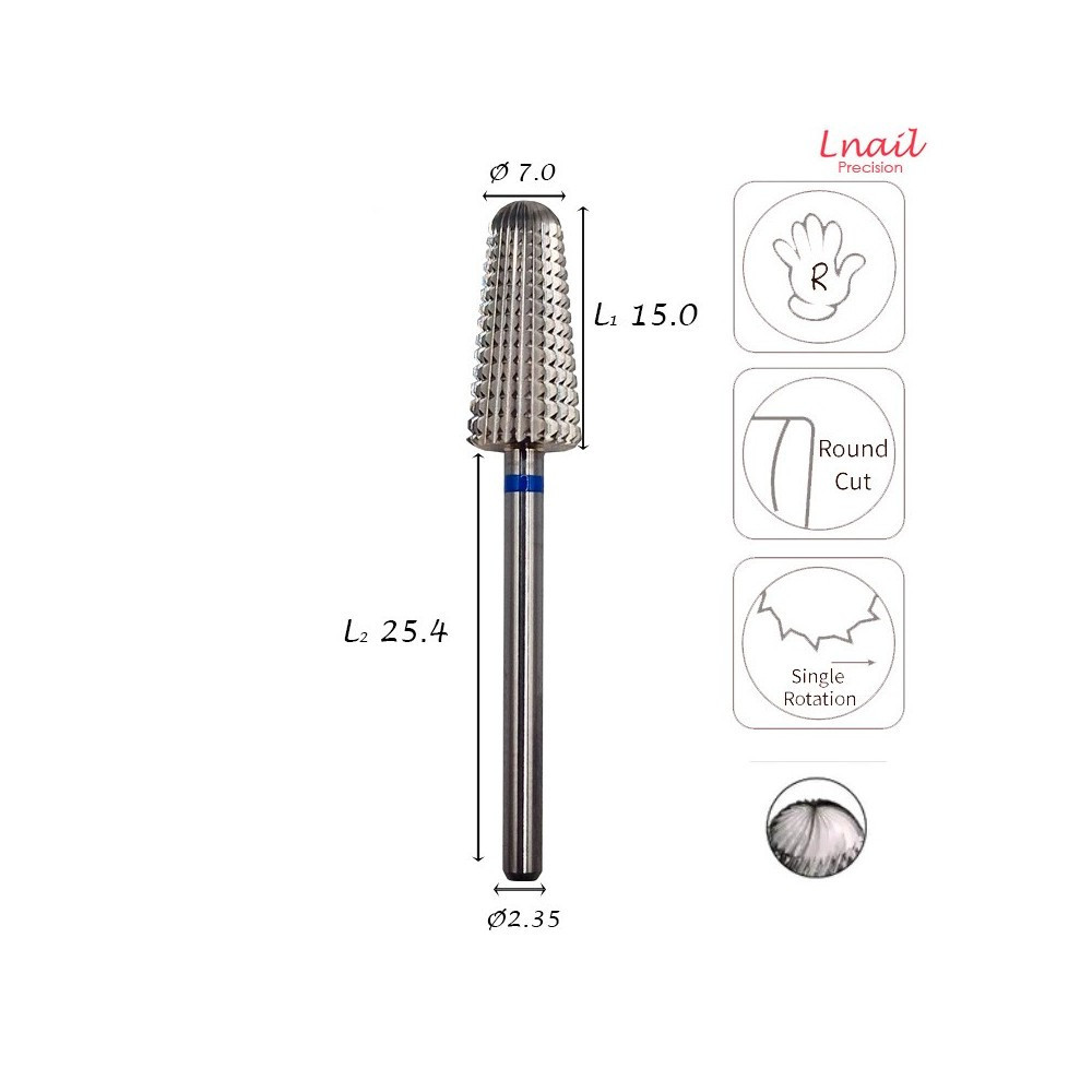 Lnail Premium Carbide Bit Set 01 with 6 bits for manicure, pedicure and professional salon applications