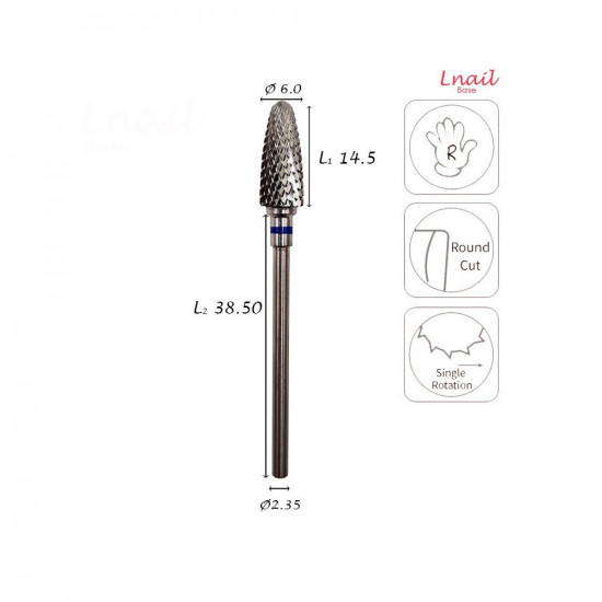 Lnail Premium Carbide Bit Set 01 with 6 bits for manicure, pedicure and professional salon applications