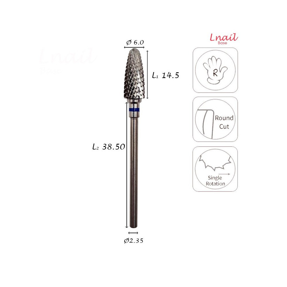 Lnail Premium Carbide Bit Set 01 with 6 bits for manicure, pedicure and professional salon applications