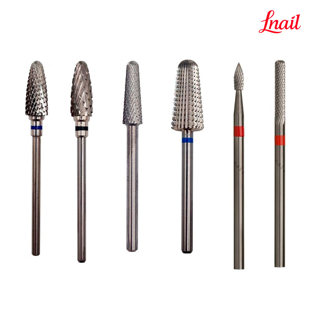 Lnail Premium Carbide Bit Set 01 with 6 bits for manicure, pedicure and professional salon applications