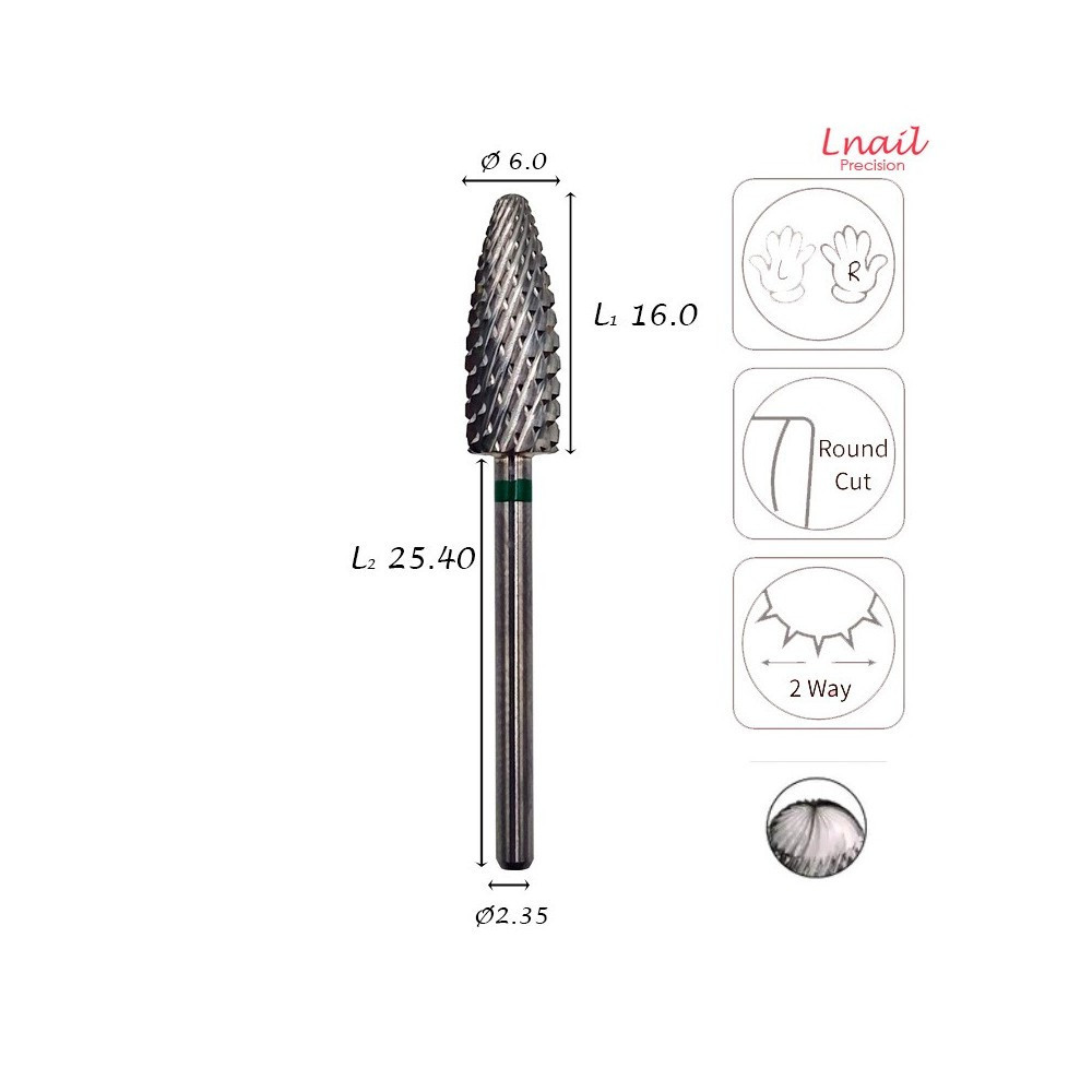 Lnail Premium Mixed Bit Set 03 with 12 tools for manicure, pedicure, nail prep and professional salon work