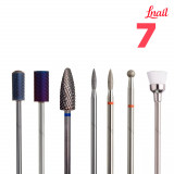 Lnail Premium Mixed Bit Set 04 with 7 tools for manicure, pedicure, nail prep and professional salon work