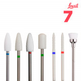 Lnail Premium Keramikfräser-Set 05 mit 7 Tools für Maniküre, Pediküre, Nagelvorbereitung und Studioarbeit