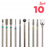 Lnail Premium Diamond Bit Set 06 with 10 tools for manicure, pedicure, nail prep and professional salon work