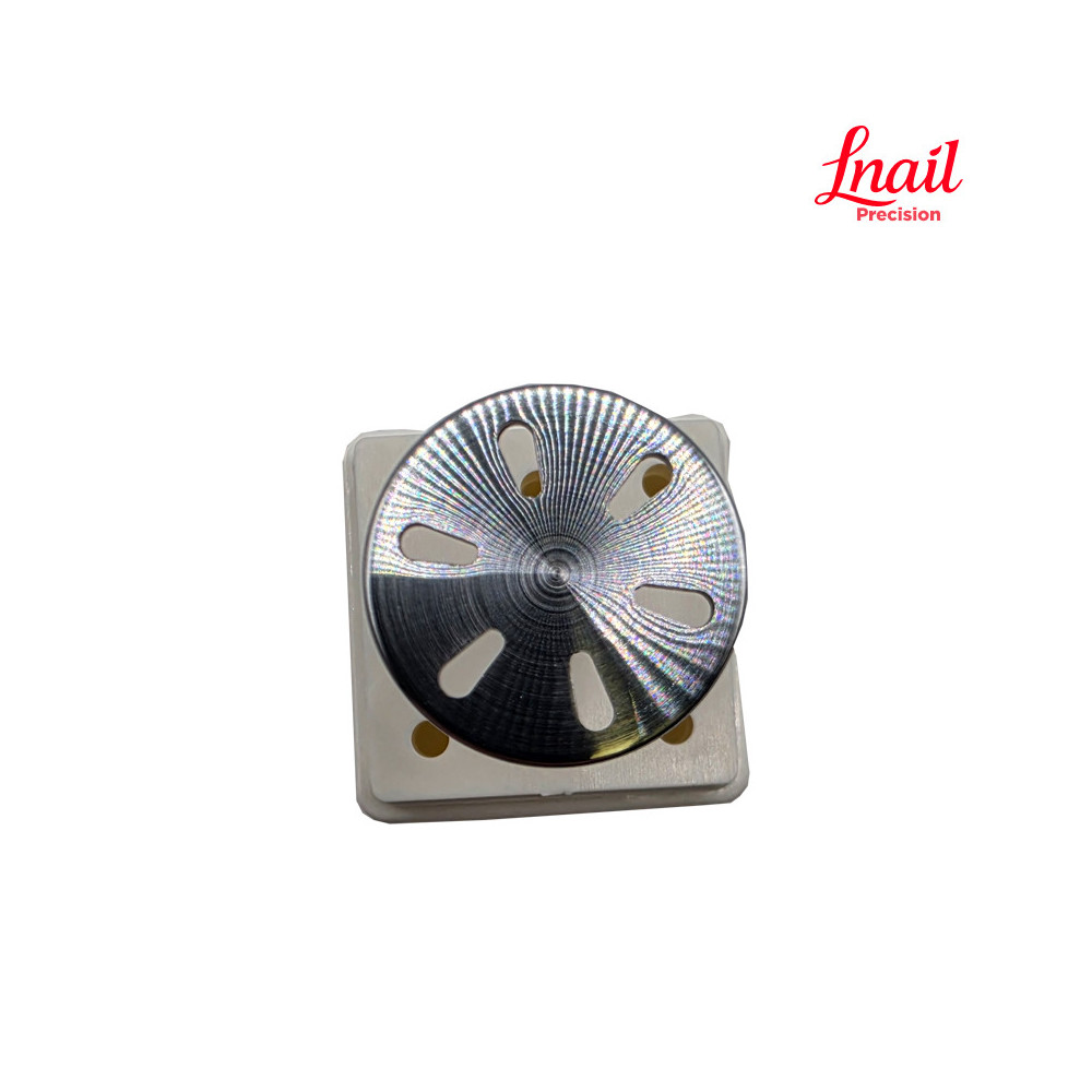 Lnail gebogener Disk-Mandrel mit 6 Löchern und Ø20 mm für Pediküre-Scheiben und professionelle Studioarbeit
