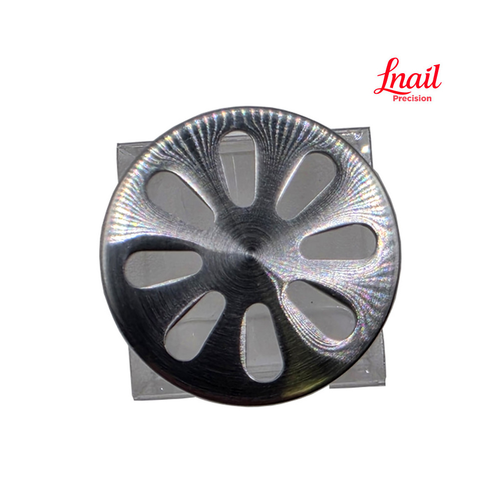 Lnail gebogener Disk-Mandrel mit 8 Löchern und Ø25 mm für Pediküre-Scheiben und professionelle Studioarbeit