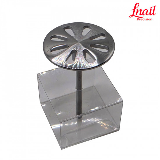 Lnail curved disk mandrel with 8 holes and Ø25 mm diameter for pedicure discs and professional salon work
