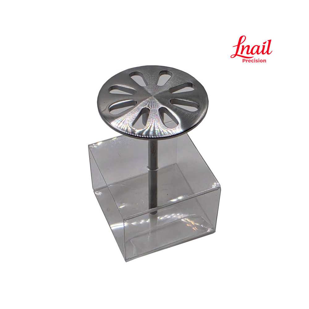Lnail curved disk mandrel with 8 holes and Ø25 mm diameter for pedicure discs and professional salon work