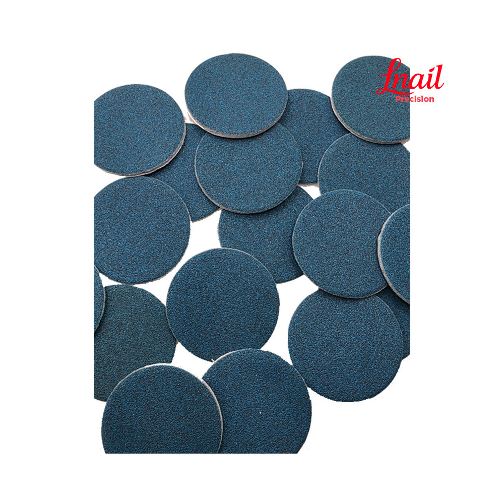 Pack Lnail de 50 discos abrasivos medium azul 180# Ø25 mm para pedicura y trabajo abrasivo profesional