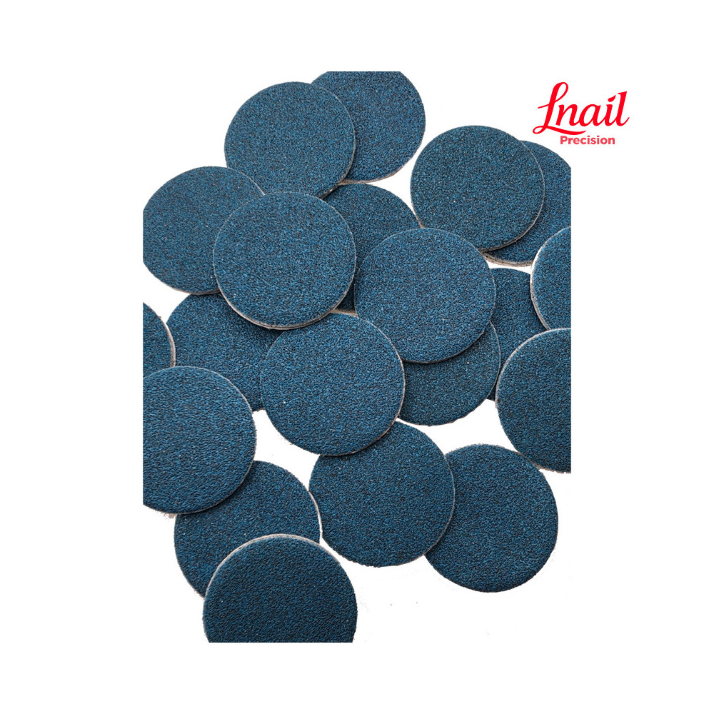 Pack Lnail de 50 discos abrasivos medium azul 180# Ø20 mm para pedicura y trabajo abrasivo profesional