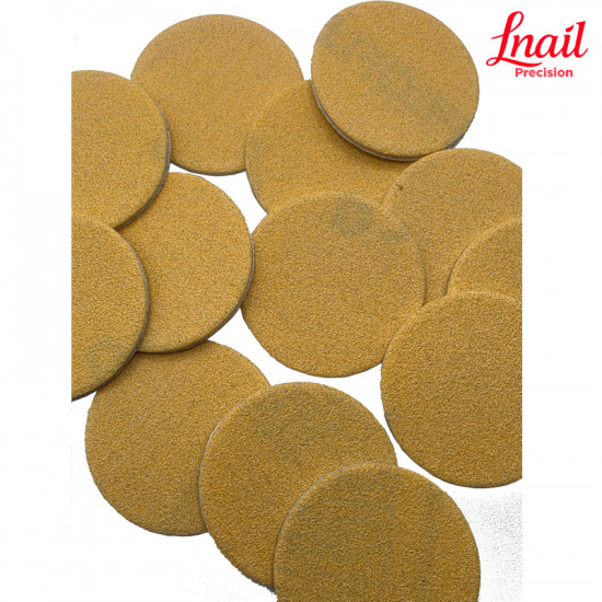 Lnail sanding disk pack 50 pcs fine yellow 240# Ø25 mm for pedicure and professional abrasive salon work
