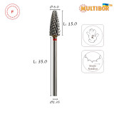 Lnail Hartmetallfräser Mais Ø6,0 mm feine Kreuzverzahnung AL 15,0 mm für Maniküre, Pediküre und Studioeinsatz