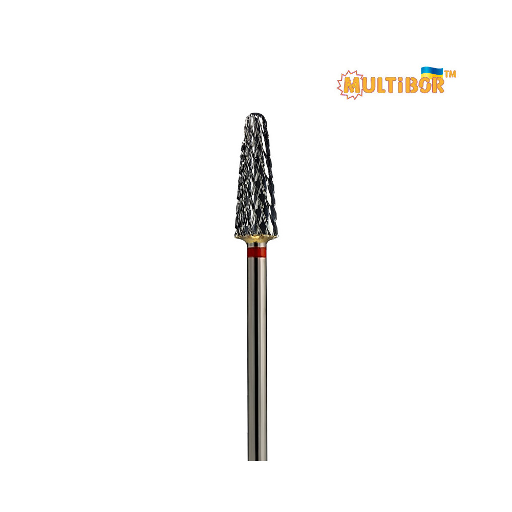 Multibor carbide cone bit Ø5.0 mm fine cross cut WL 14.0 mm for professional manicure, pedicure and nail work