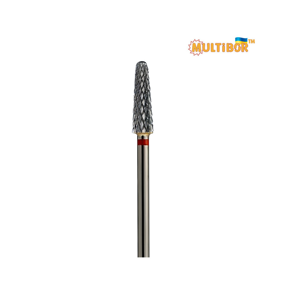 Fresa conica in metallo duro Multibor Ø4,0 mm taglio incrociato fine LL 15,0 mm per manicure e pedicure