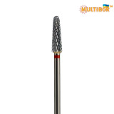 Fresa conica in metallo duro Multibor Ø4,0 mm taglio incrociato fine LL 15,0 mm per manicure e pedicure