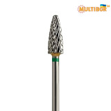 Fresa cónica de carburo Multibor Ø5,0 mm corte cruzado grueso LT 14,0 mm para retirar gel y acrílico