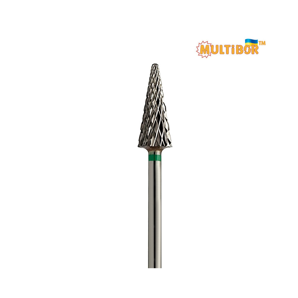 Fresa conica in metallo duro Multibor Ø6,0 mm taglio incrociato grosso LL 15,0 mm per rimuovere gel e acrilico