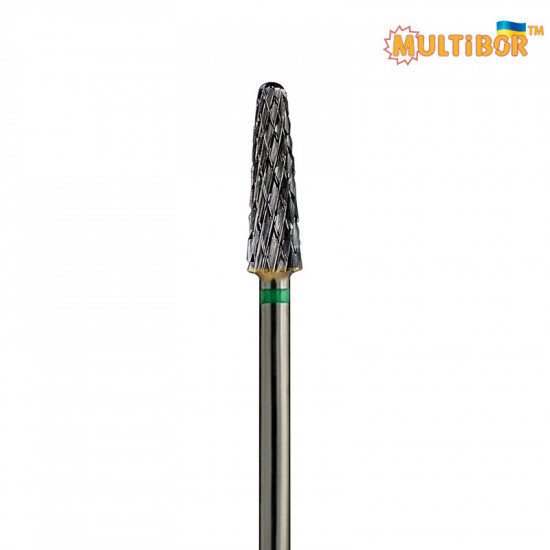 Fresa cónica de carburo Multibor Ø4,0 mm corte cruzado grueso LT 15,0 mm para retirar gel y acrílico