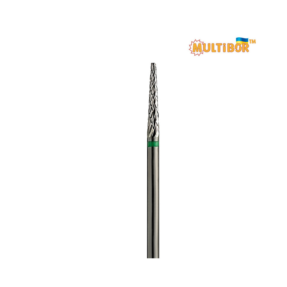 Multibor Hartmetallfräser Konus Ø2,0 mm grobe Kreuzverzahnung AL 15,0 mm zum präzisen Abtragen von Gel und Acryl