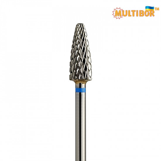 Fresa cónica de carburo Multibor Ø5,0 mm corte cruzado medio LT 14,0 mm para corregir gel y acrílico