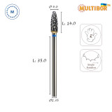 Multibor Hartmetallfräser Mais Ø4,0 mm mittlere Kreuzverzahnung AL 14,0 mm für Gel- und Acrylkorrektur