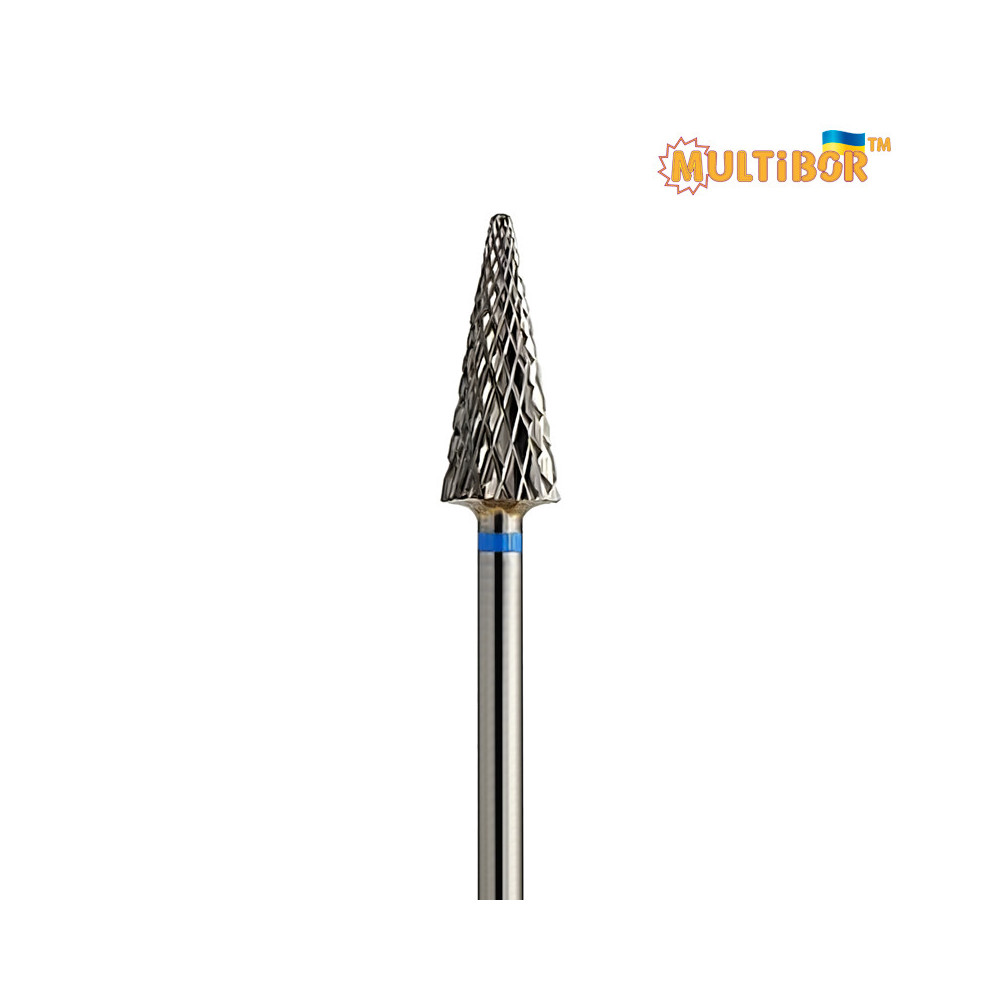 Multibor Hartmetallfräser Konus Ø6,0 mm mittlere Kreuzverzahnung AL 15,0 mm für Gel- und Acrylkorrektur
