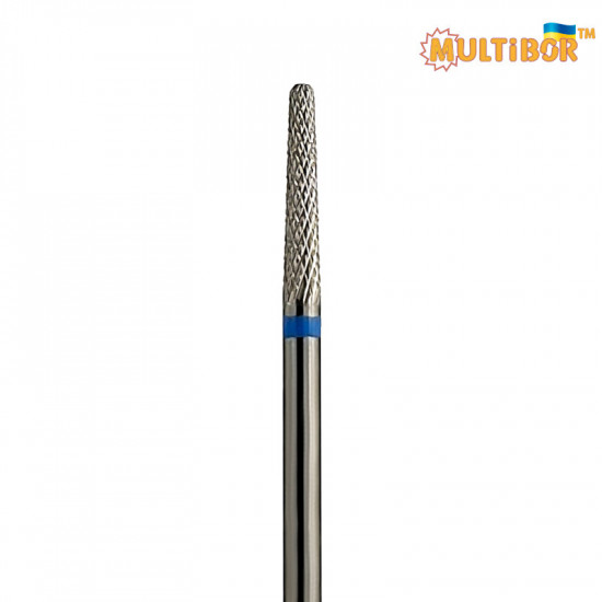 Fresa conica in metallo duro Multibor Ø2,0 mm taglio incrociato medio LL 15,0 mm per correzione di gel e acrilico