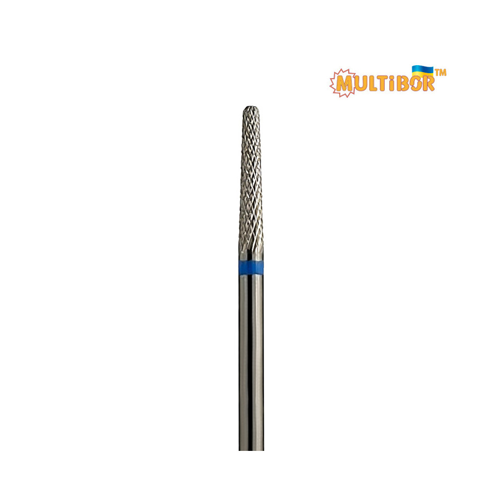Fresa conica in metallo duro Multibor Ø2,0 mm taglio incrociato medio LL 15,0 mm per correzione di gel e acrilico