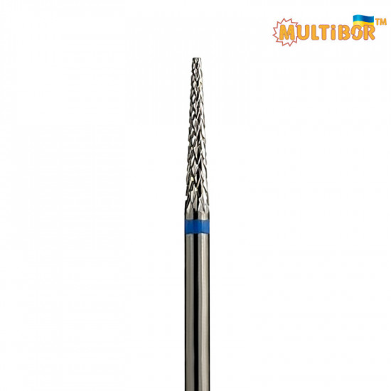 Fresa conica in metallo duro Multibor Ø2,0 mm taglio incrociato medio LL 15,0 mm per correzione di gel e acrilico