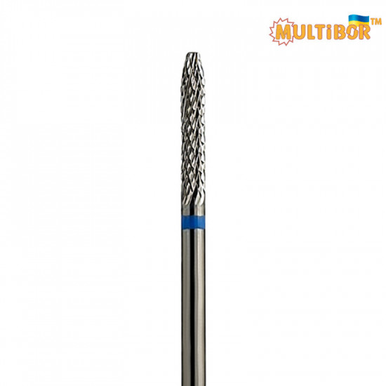 Fresa cónica de carburo Multibor Ø2,0 mm corte cruzado medio LT 15,0 mm para corrección precisa de gel y acrílico