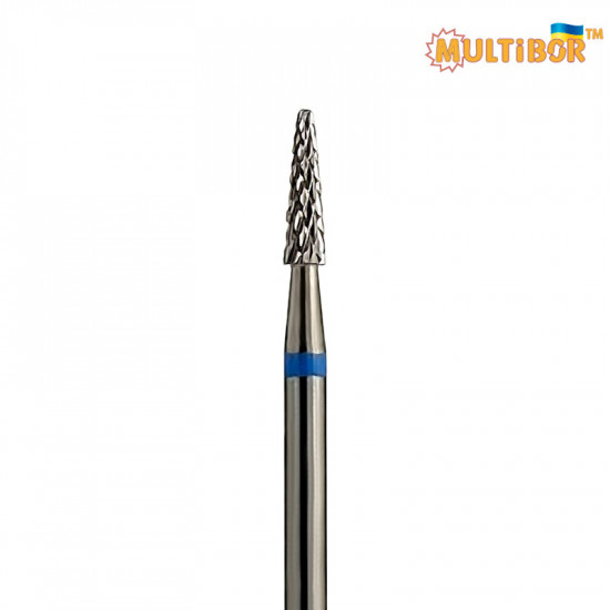 Fresa conica in metallo duro Multibor Ø1,8 mm taglio incrociato medio LL 8,0 mm per correzione di gel e acrilico