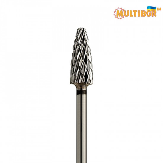 Multibor carbide corn bit Ø5.0 mm extra coarse cross cut WL 14.0 mm for rapid gel, acrylic and artificial nail removal
