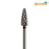 Fresa de carburo maíz Multibor Ø5,0 mm corte cruzado extra grueso LT 14,0 mm para retirar gel y acrílico