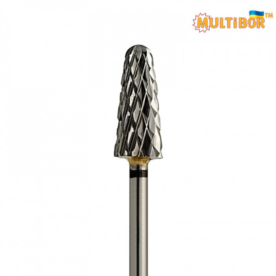 Multibor carbide cone bit Ø6.0 mm extra coarse cross cut WL 15.0 mm for rapid gel, acrylic and artificial nail removal