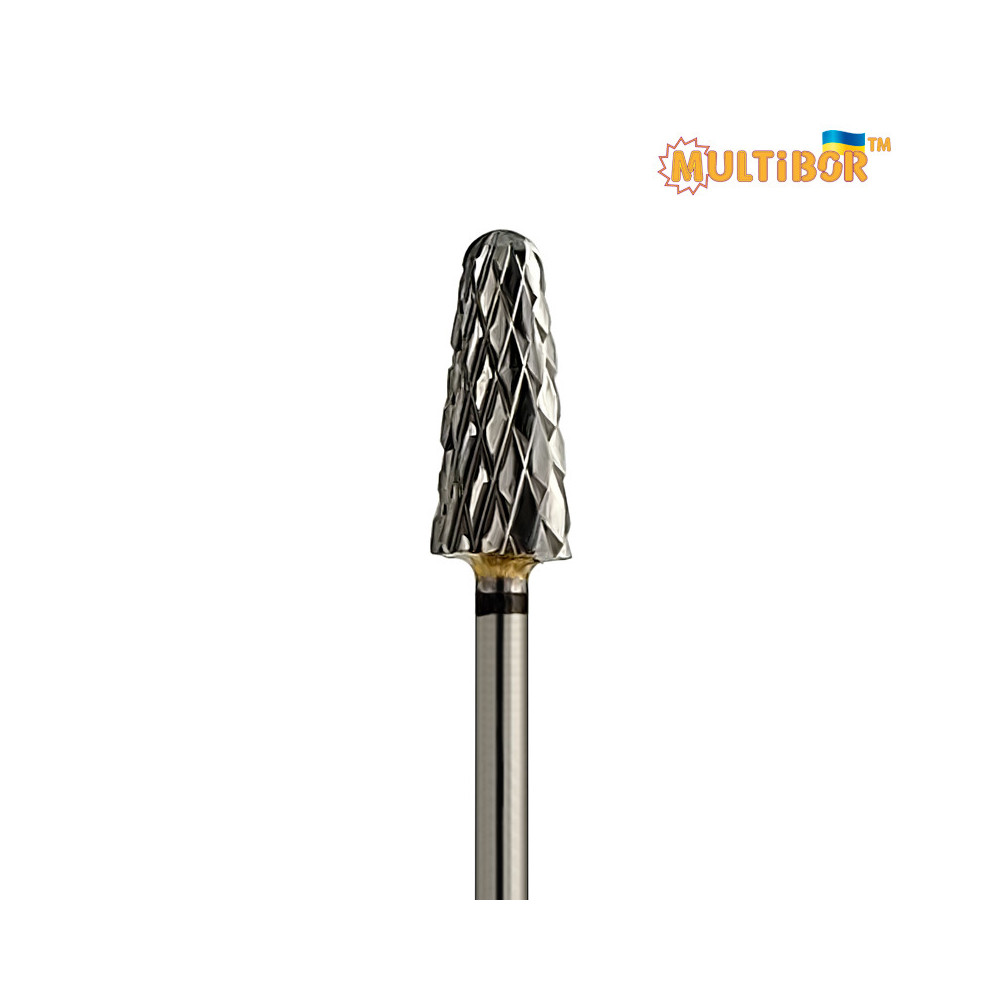 Fresa cónica de carburo Multibor Ø6,0 mm corte cruzado extra grueso LT 15,0 mm para retirar gel y acrílico
