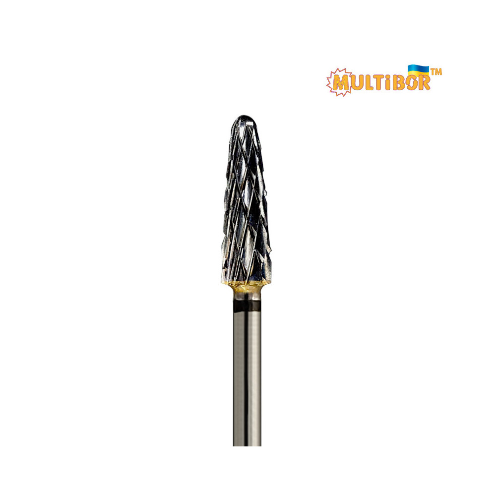 Fresa conica in metallo duro Multibor Ø4,0 mm taglio incrociato extra grosso LL 15,0 mm per rimuovere gel e acrilico