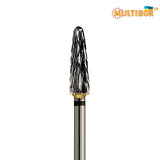 Fresa cónica de carburo Multibor Ø4,0 mm corte cruzado extra grueso LT 15,0 mm para retirar gel y acrílico