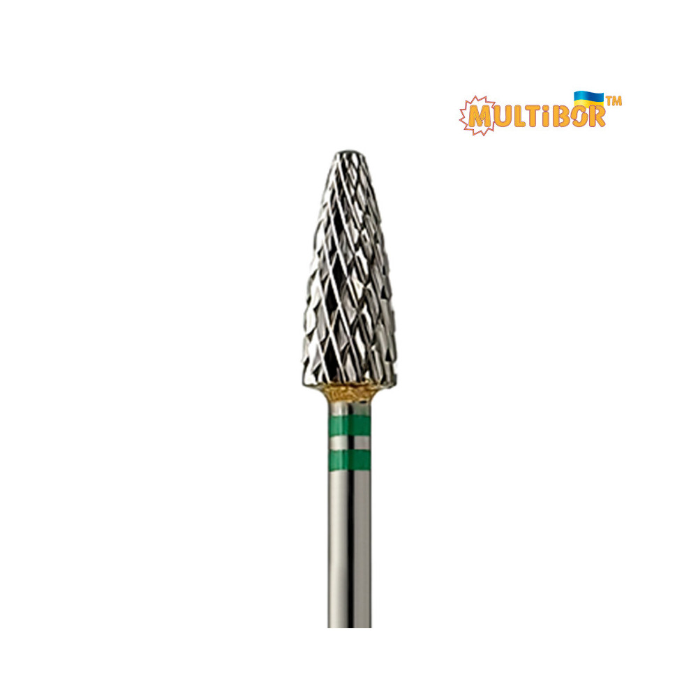 Multibor carbide cone bit Ø5.0 mm coarse cross cut WL 14.0 mm for left-handed gel and acrylic removal