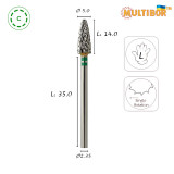 Fresa conica in metallo duro Multibor Ø5,0 mm taglio incrociato grosso LL 14,0 mm solo per mancini