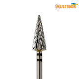 Multibor carbide cone bit Ø6.0 mm coarse cross cut WL 15.0 mm for left-handed gel and acrylic removal