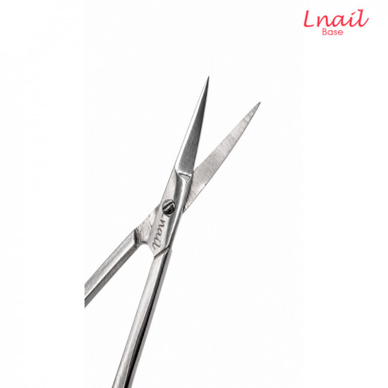 Tijeras profesionales curvas Lnail para uñas y cutícula con hoja de 21,0 mm y longitud de 95 mm para manicura