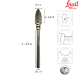 Lnail Hartmetallfräser Flamme Ø6,0 mm grobe Langverzahnung AL 14,6 mm zum Abtragen und Korrigieren von Modellage