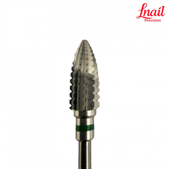 Lnail Carbide Flame Bit Ø6.0 mm Coarse Long Cut WL 14.6 mm for artificial nail material removal and correction