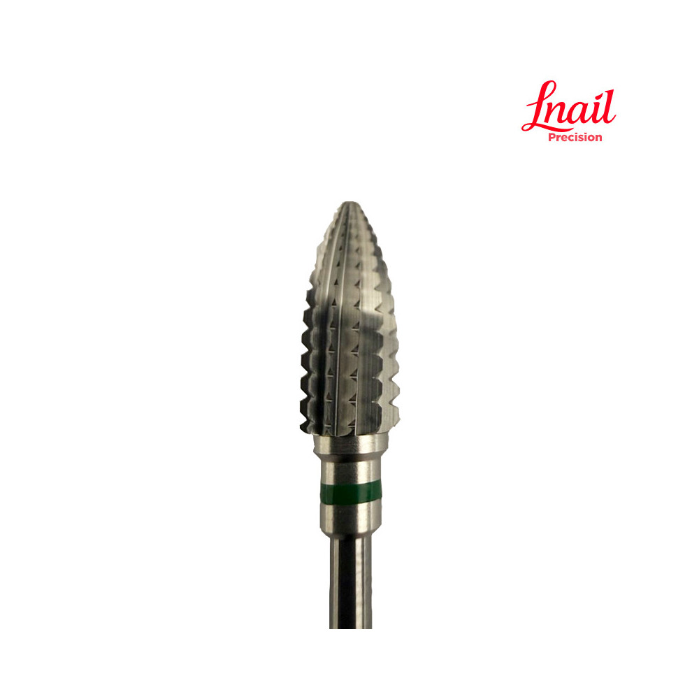 Lnail Hartmetallfräser Flamme Ø6,0 mm grobe Langverzahnung AL 14,6 mm zum Abtragen und Korrigieren von Modellage