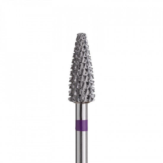 F-Freza Hartmetallfräser Konus Ø5,0 mm Violett Kreuzverzahnung AL 13,0 mm für Gel, Acryl und Polygel