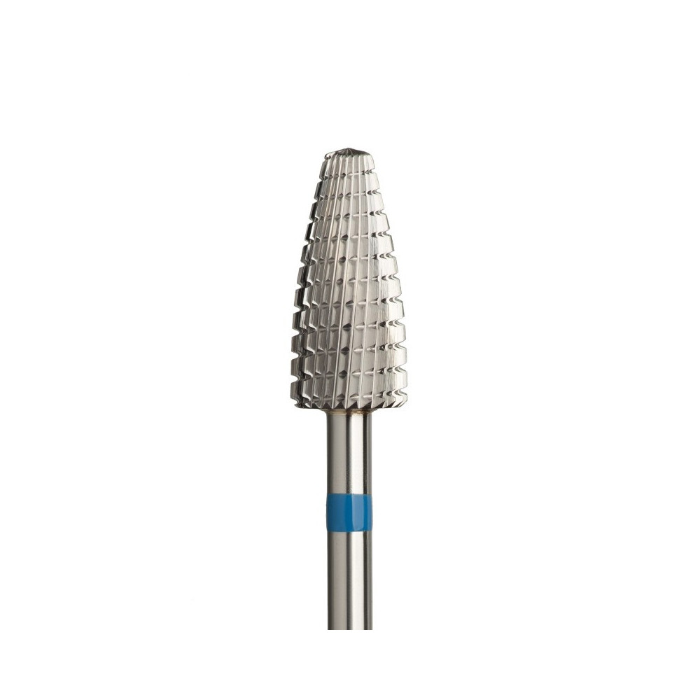 Fresa de carburo maíz F-Freza Ø6,0 mm corte cruzado medio LT 14,0 mm para gel, acrílico y polygel