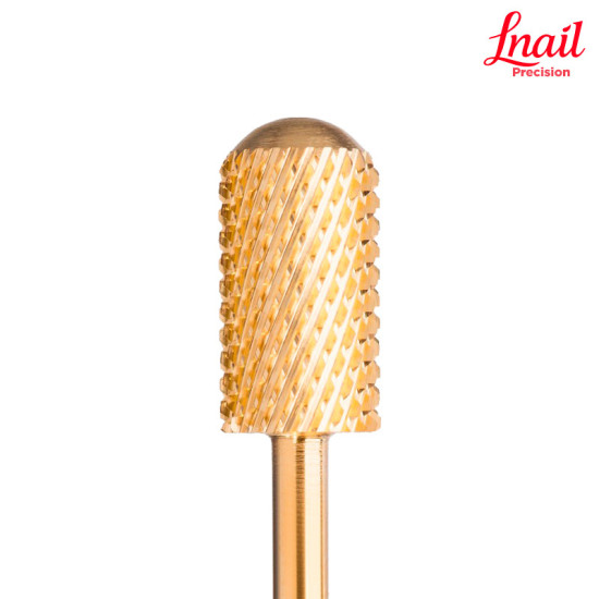 Lnail Carbide Cylinder Bit Ø6.6 mm Coarse Gold Coating Cross Cut WL 12.7 mm L/R