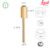 Lnail Carbide Cylinder Bit Ø6.6 mm Coarse Gold Coating Cross Cut WL 12.7 mm L/R