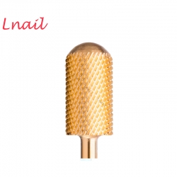 Large Barrel Smooth Top Bit for Pedicure & Manicure – 6.6mm Medium Tungsten Carbide Gold, L&R Hand